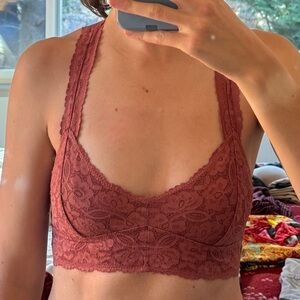 Red/Brown Racerback Bralette - Free People